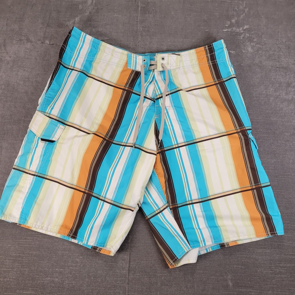 Body Glove Y2K Mens Plaid Board Shorts Swim Trunks Actual Size‎ 34